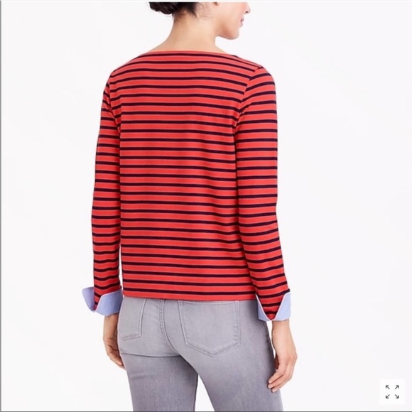 EUC J.Crew Stripe Long Sleeve with built in cuff - Picture 2 of 6